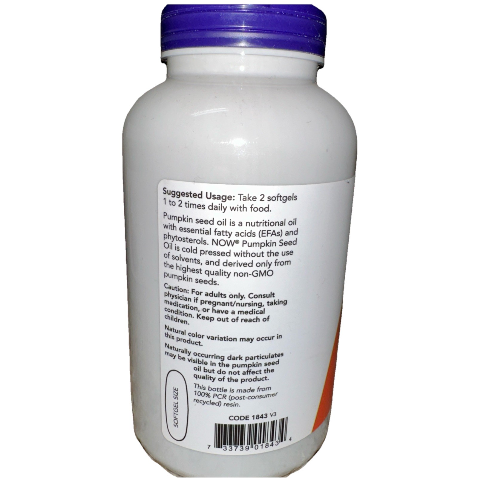 NOW FOODS Pumpkin Seed Oil 1000mg Nutritional Oil 200 Softgels Exp 9/2027