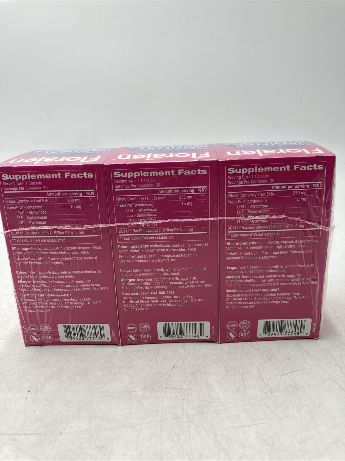 3 Pack Florajen Triple Action Womens Vaginal Wellness 30 Capsules Exp 08/27