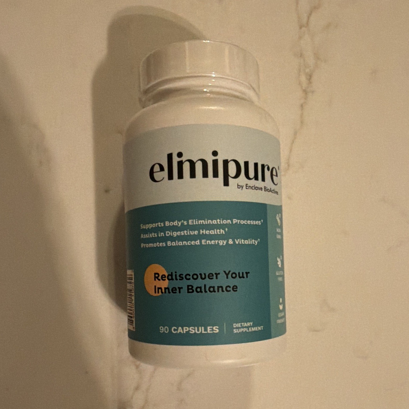 Elimipure Digestive Support Supplement 703mg, 90 Capsules 06/2027