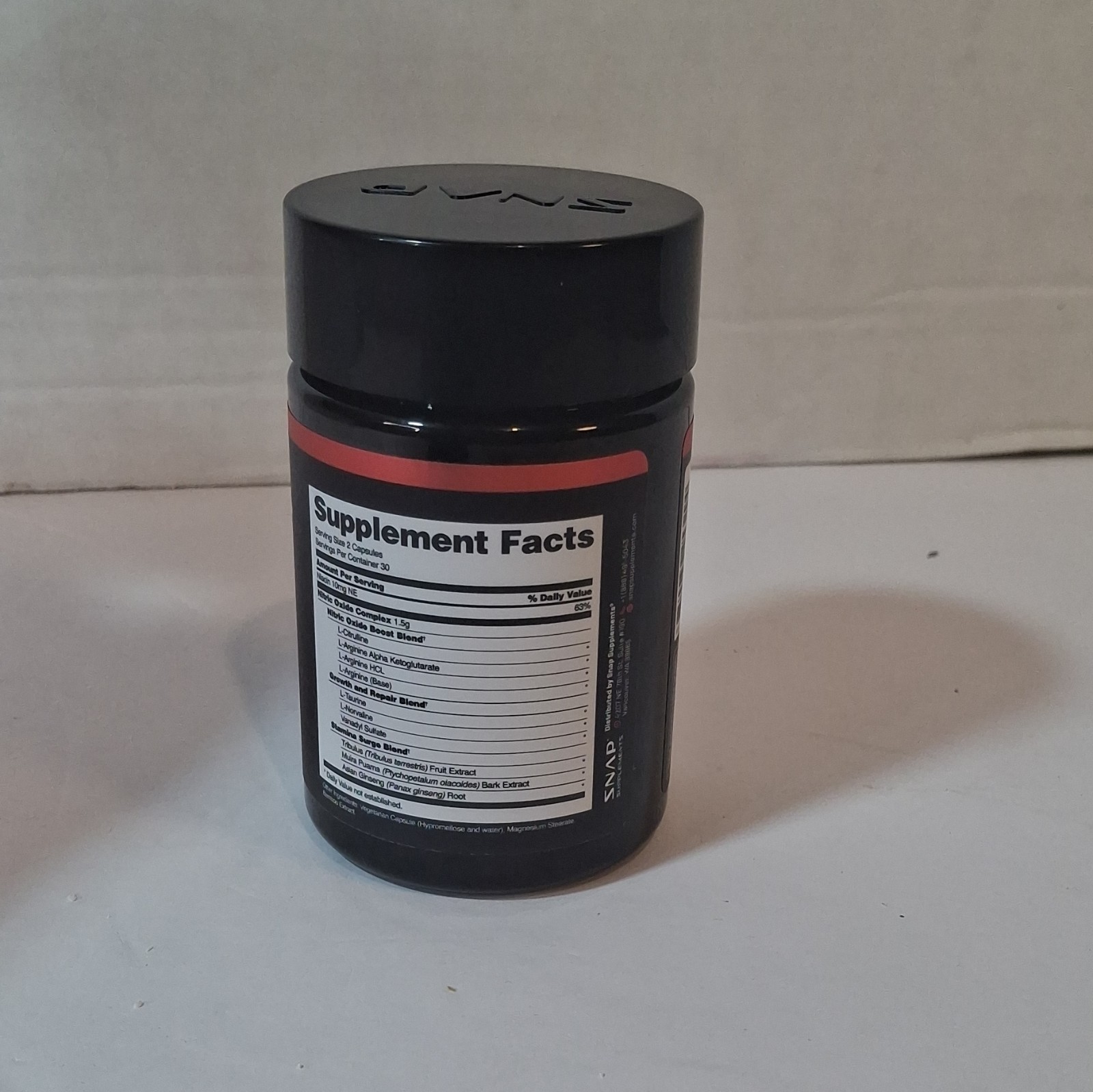 SNAP Nitric Oxide Booster L-Citrulline L-Arginine Blood Flow 60 Capsules
