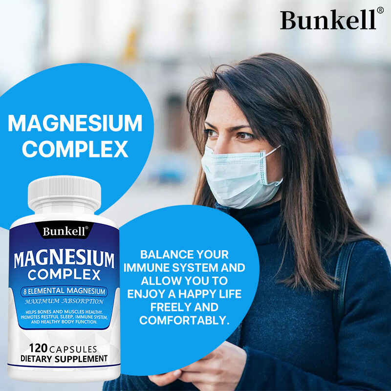 Magnesium Complex 1000mg, 8 Elemental Magnesium, Gluten Free- Non-GMO