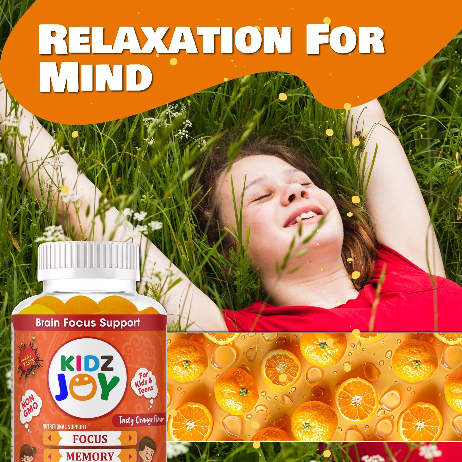 Brain Booster Supplement For Kids & Teens, Support Memory, omega 3,6,9 & DHA