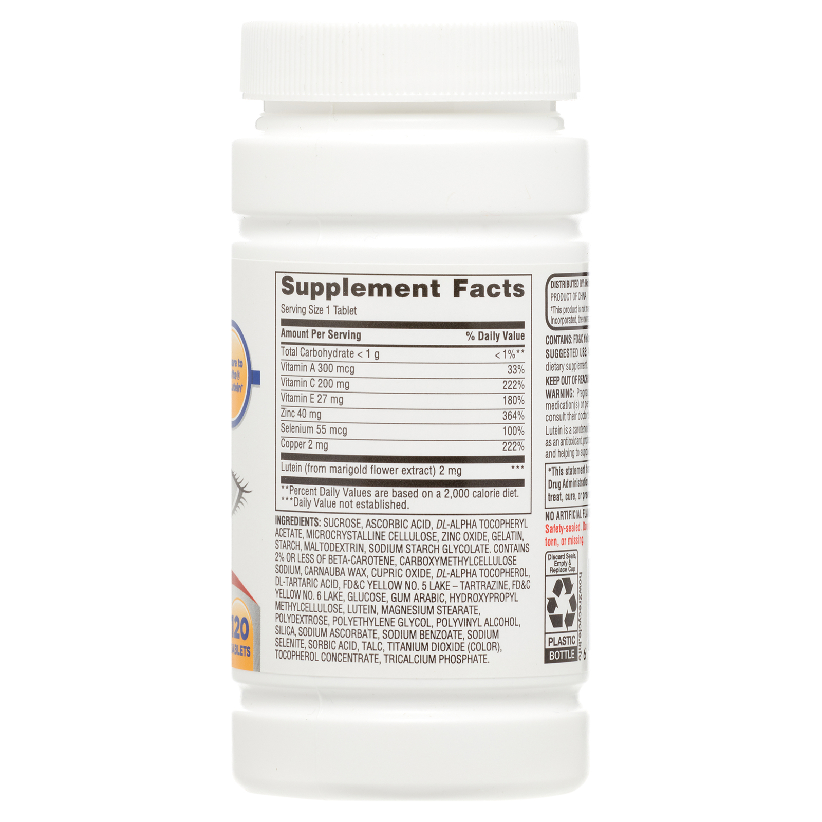 Equate Vision Formula Lutein Dietary Supplement Tablets 120 Count For Eye Health