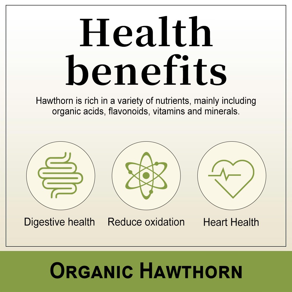 Organic Hawthorn Capsules Supports Heart Digestive Circulatory System Health