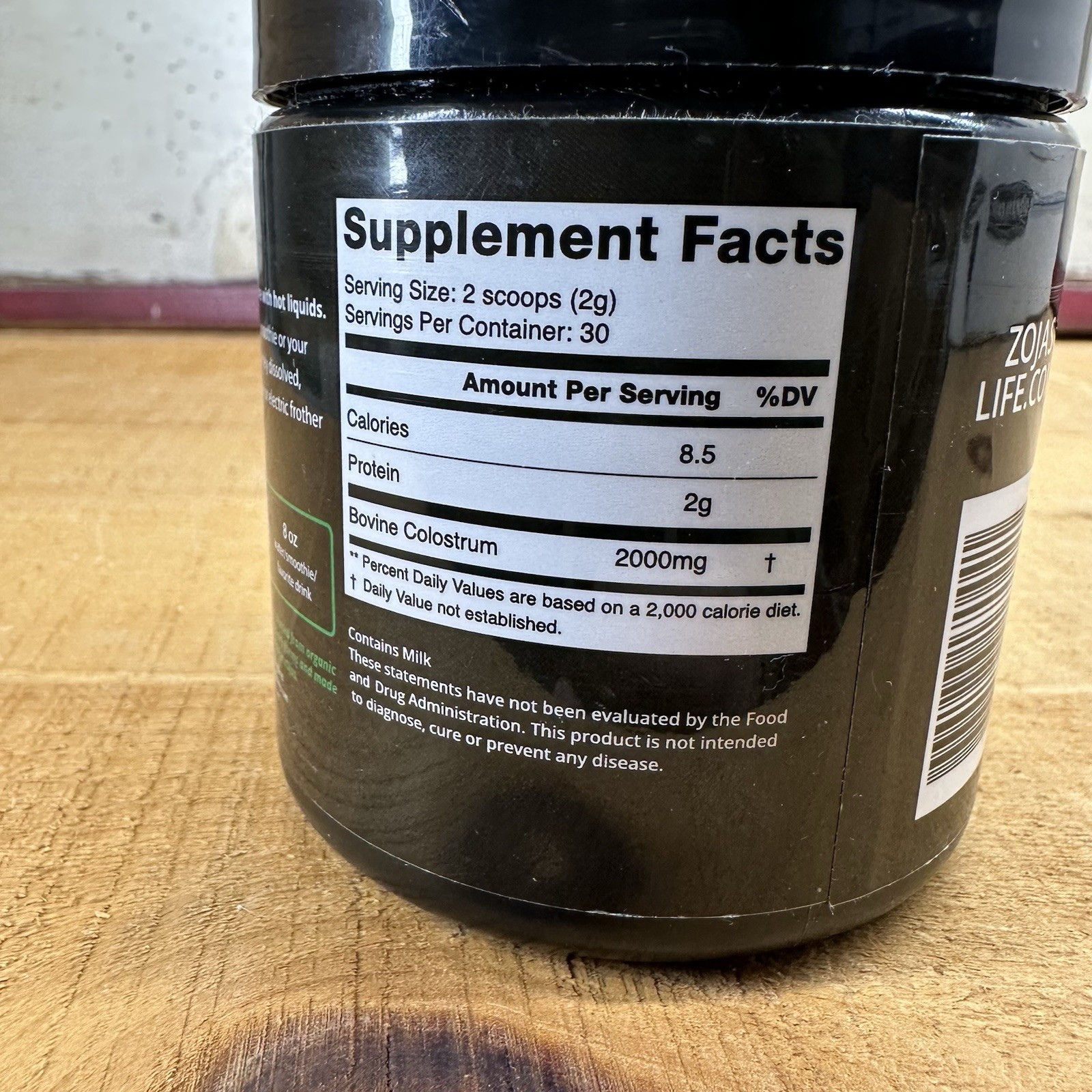 Zojas Life Colostrum Power Non GMO Dietary Supplement