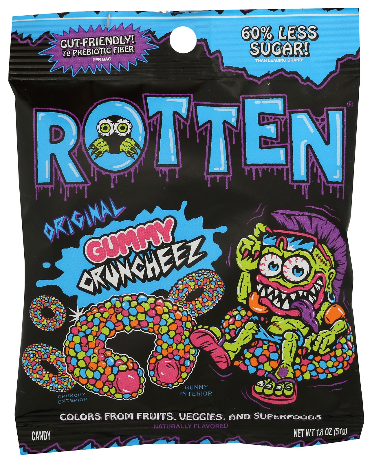 Original Rotten Gummy Cruncheez Candy Treat Chewy Gummies 40G 8 Pack