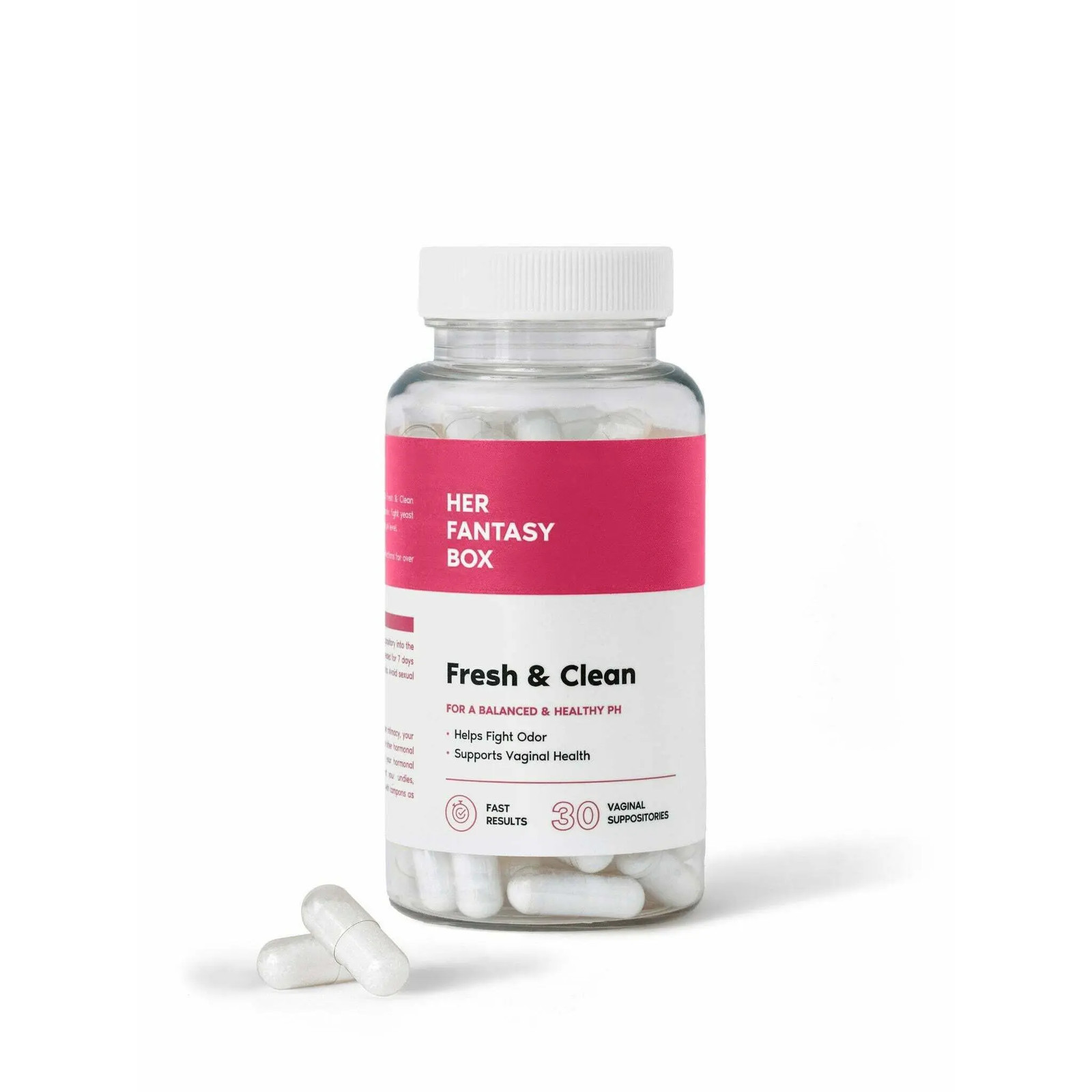 Her Fantasy Box Boric Acid Suppositories 30 Count Gentle Feminine WellnessCapsul