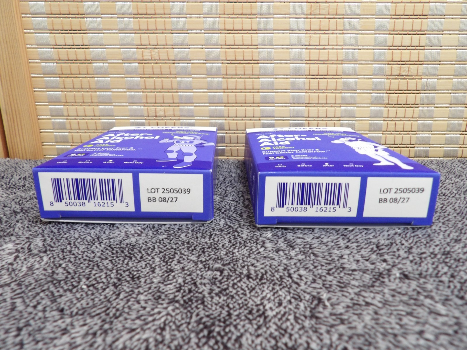 2 – Cheer After Alcohol Aid Capsules. Each Box Contains 9 Capsules Expires 8/27