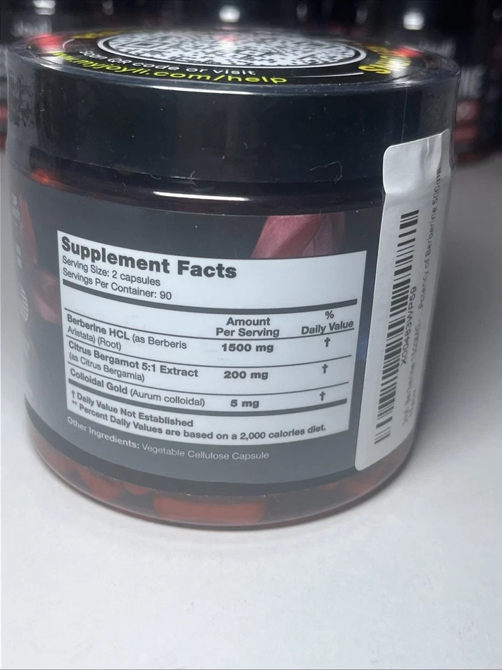 Joyli Berberine Capsules 1500mg 180-Pack Veggie Capsukes New SEALED