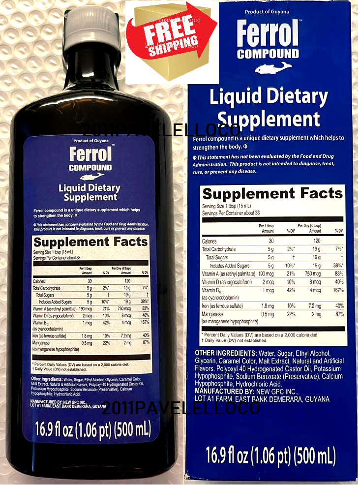 Ferrol Compound 16.5 oz *500 ml Dietary Supplement Strengthen the Body Fortalece