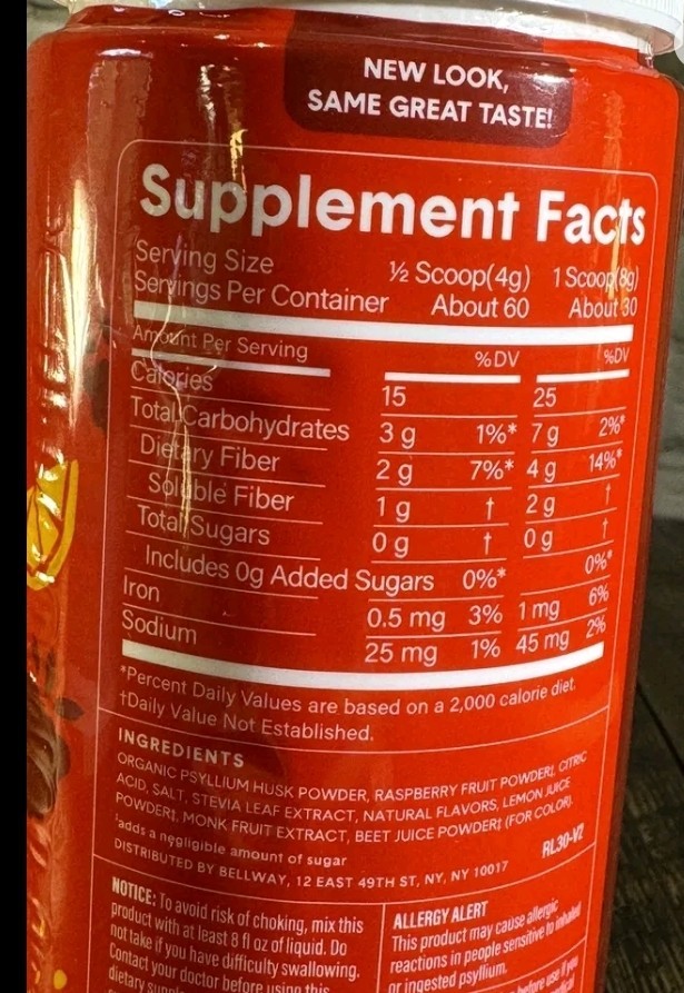 ✅️2 Lot Bellway Superfiber +Collagen +Fruit Strawberry Lemonade & Raspberry
