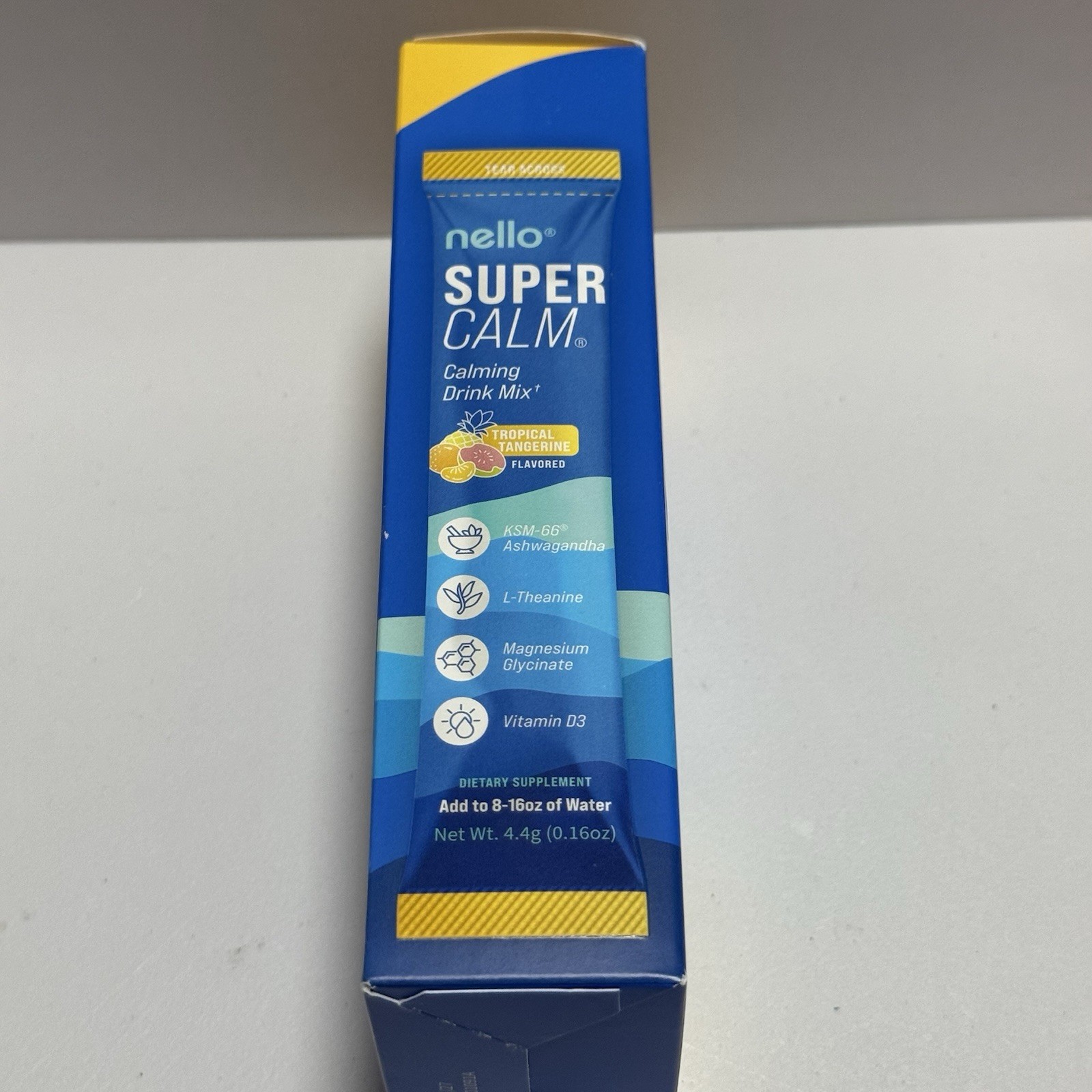 3x Nello Supercalm Calming Drink Mix Tropical Tangerine 10 ct per box EXP 1/27