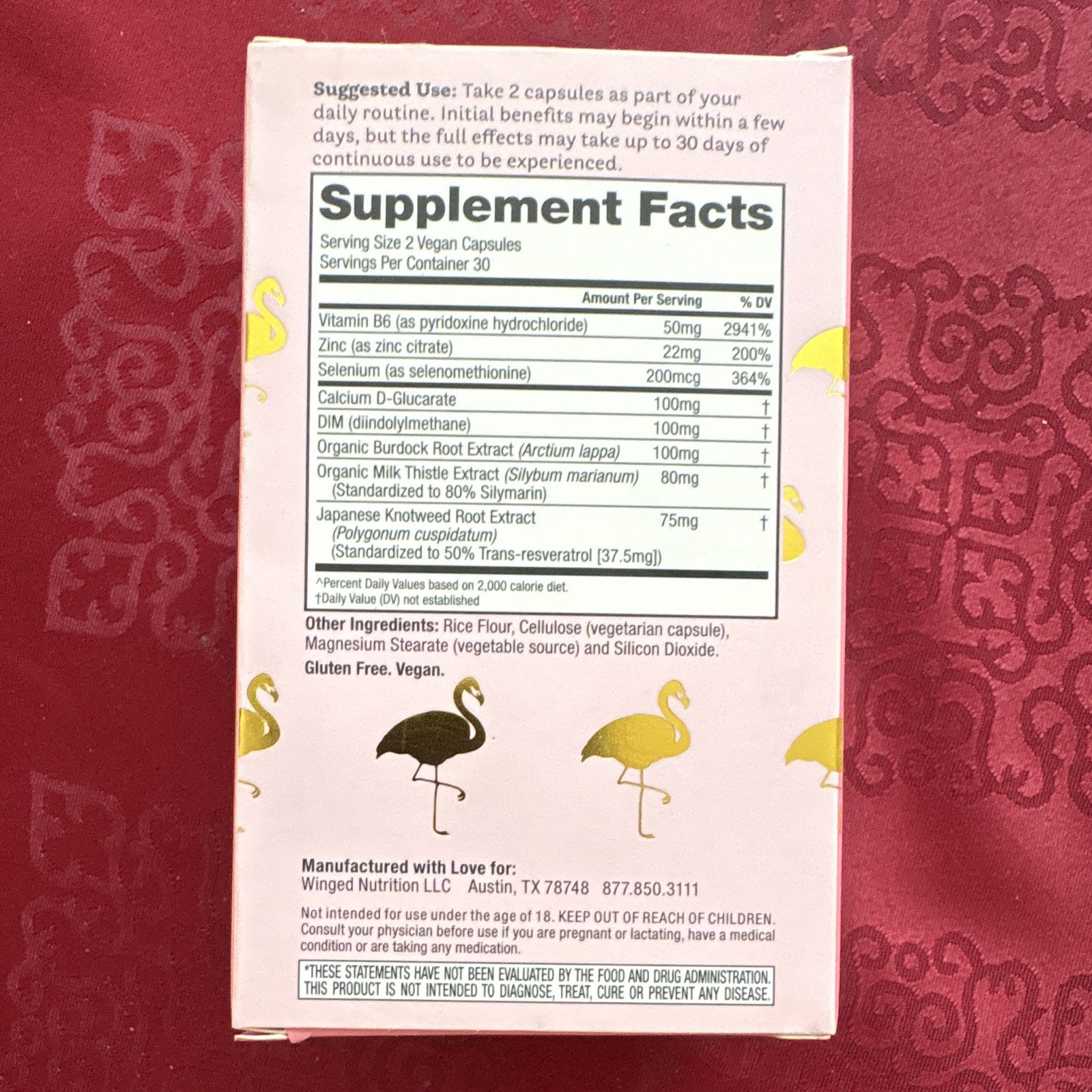 Winged Balanced Babe Women’s Hormone Balancing Vegan Gluten Free 60 Capsules