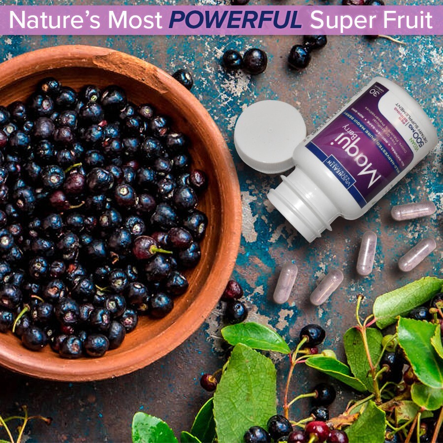 PURE MAQUI BERRY Immune Boosting, Antioxidant Superfood Supplement 500mg