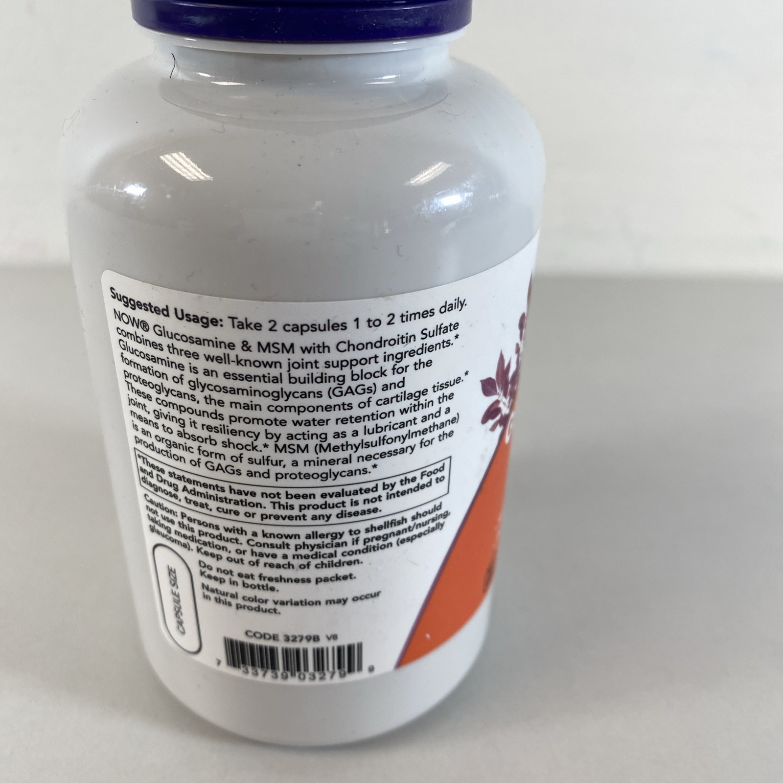 *NOW FOODS Glucosamine & MSM 180 Veg Capsules Sealed New Exp 4/2027 B68-67