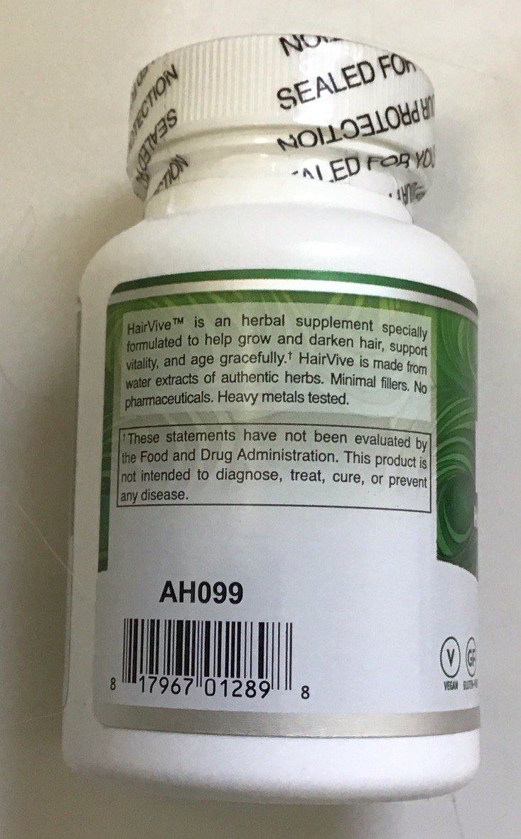 ActiveHerb HairVive Hair Growth 400mg, 80 Veggie Capsules Expiration 03/01/2028
