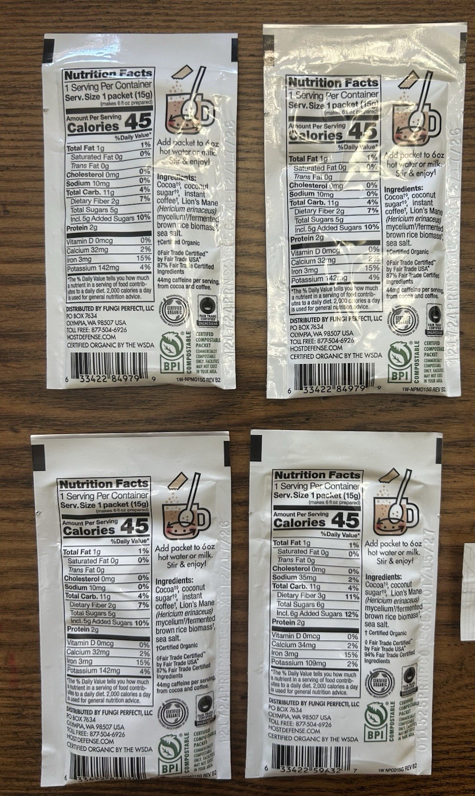 Host Defense Mushrooms MycoBrew Mocha Cocoa Matcha Coffee Sampler