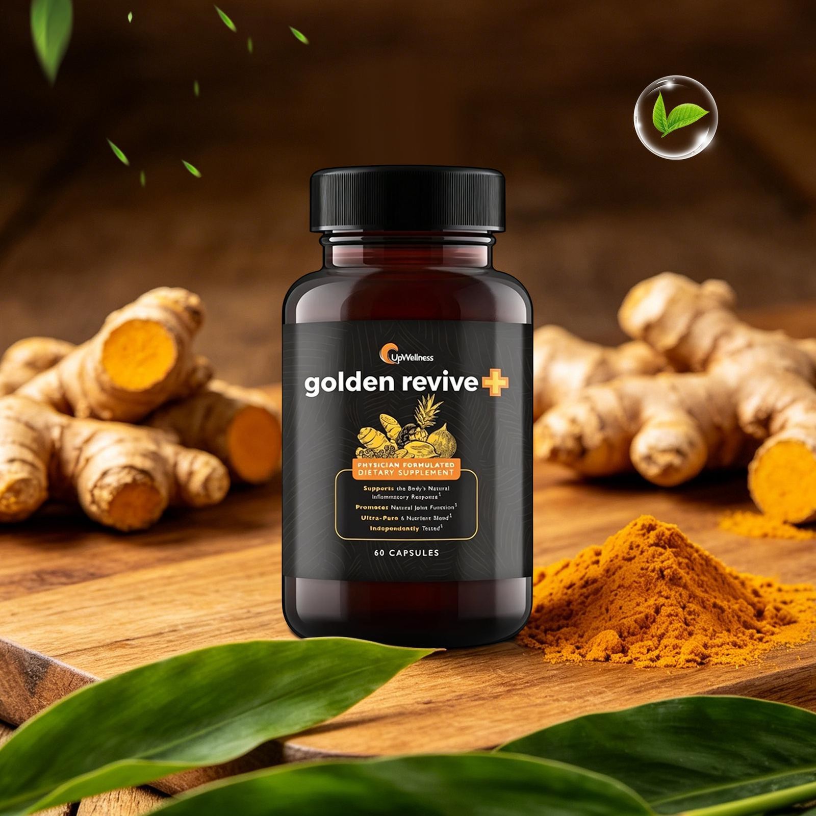 (Pack of 3) UpWellness Golden Revive + Joint Support Supplement 60 Counts