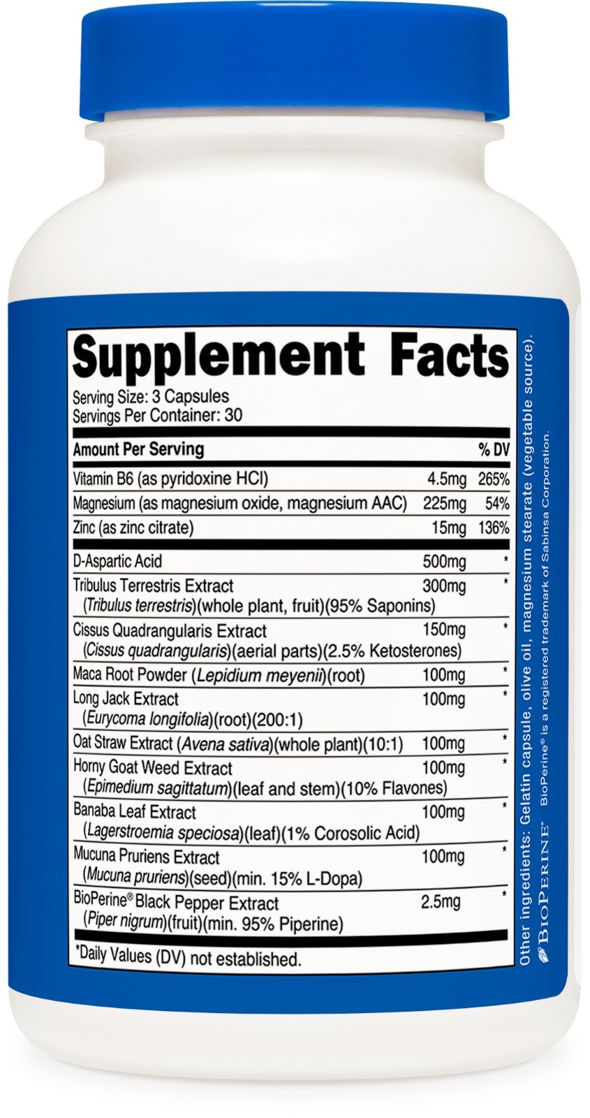 Nutricost T-Level Complex (90 Caps) – Gluten Free, Non-GMO