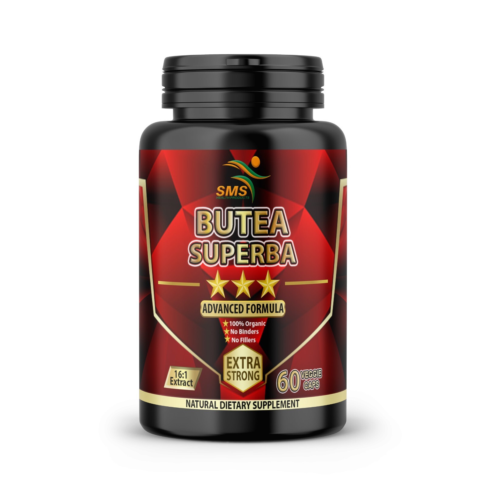3 X Organic Butea Superba Red Kwao Krua 1000mg DAILY Veg Caps Men’s Health 180