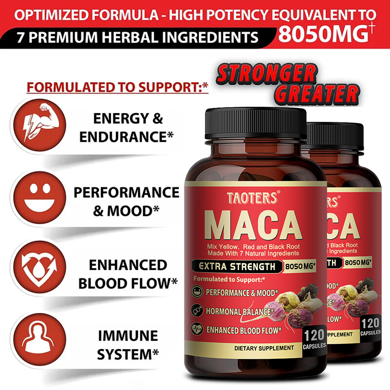 Maca Ashwagandha Blend – 300mg – Enhances Endurance and Energy