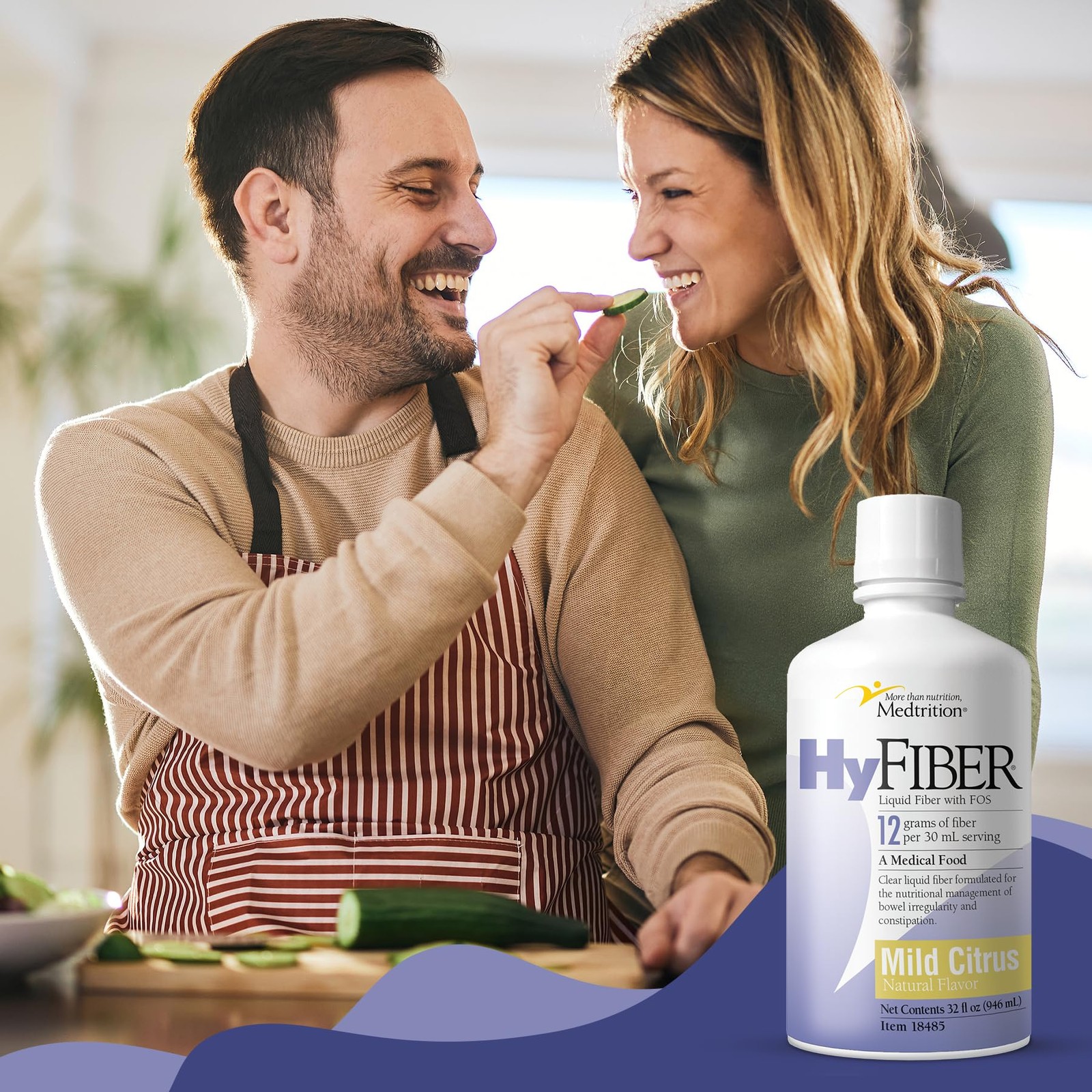Medtrition HyFiber Daily Liquid Fiber for 32 Fl Oz (Pack of 1), Clear