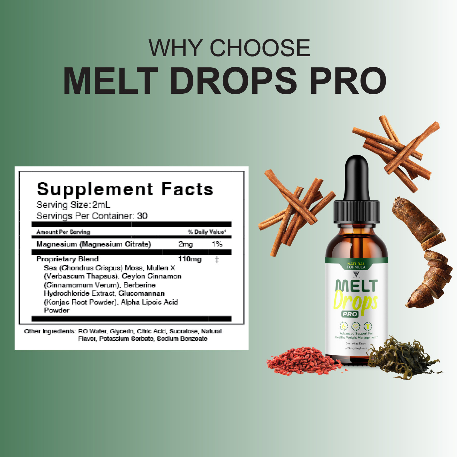 (2 Pack) Melt Drops Pro Supplement, Melt Drops Pro Weight Management (4oz)
