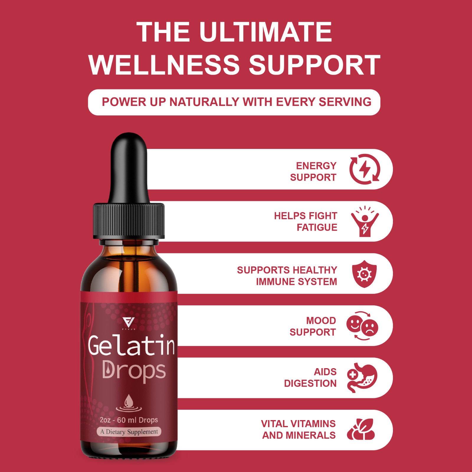 (2 Pack) Gelatin Weight Support Drops, GelatinDrops Metabolism Boost (4oz)