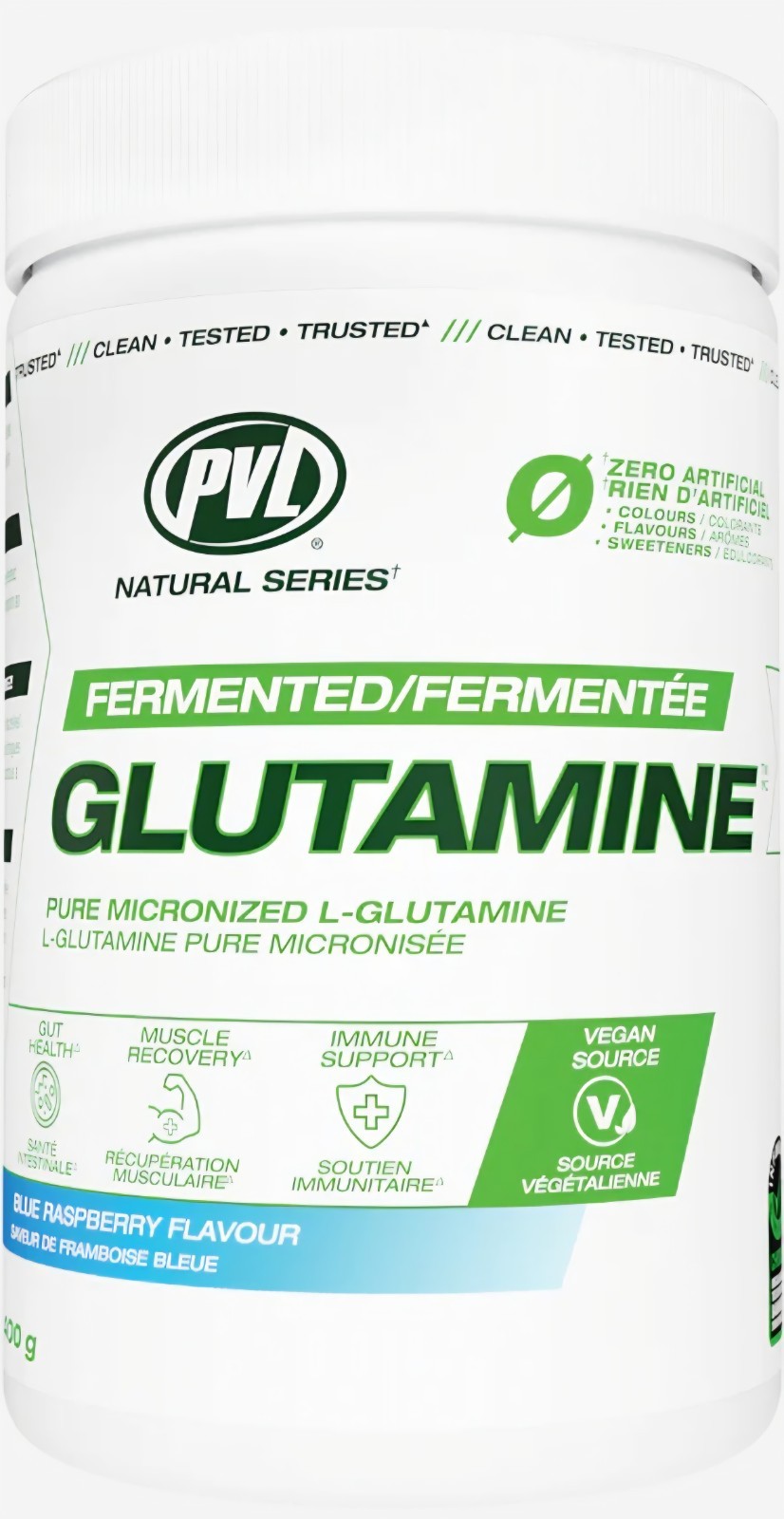 PVL Fermented L-Glutamine 400g 2-Pack Blue Raspberry + Orange Muscle Recovery