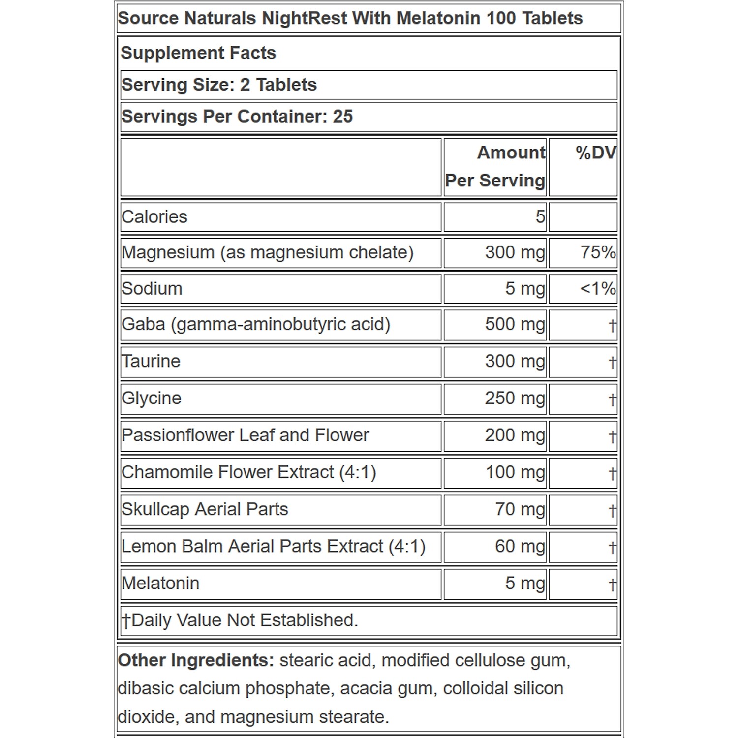 Source Naturals NightRest With Melatonin, 100 Tablets