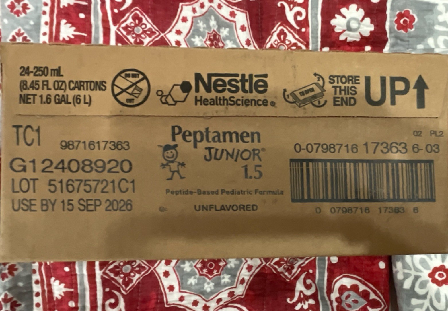 Nestlé Health Science Peptamen Junior 1.5 Unflavored 8.45 fl oz 24c X2 Boxes.