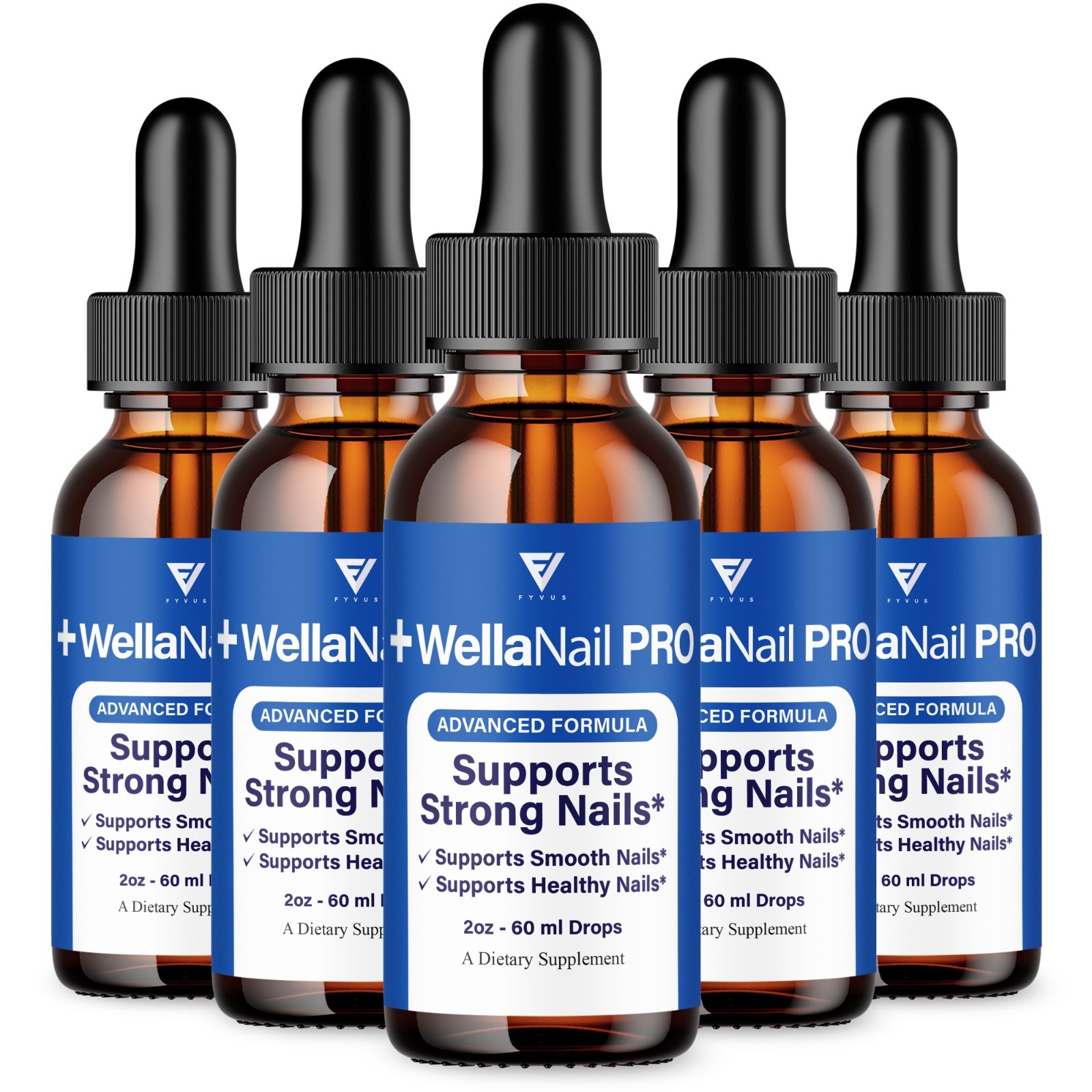 (5 Pack) Wellanail Fungus Drop, Wellanail Healthy Nail Formula Supplement (10oz)