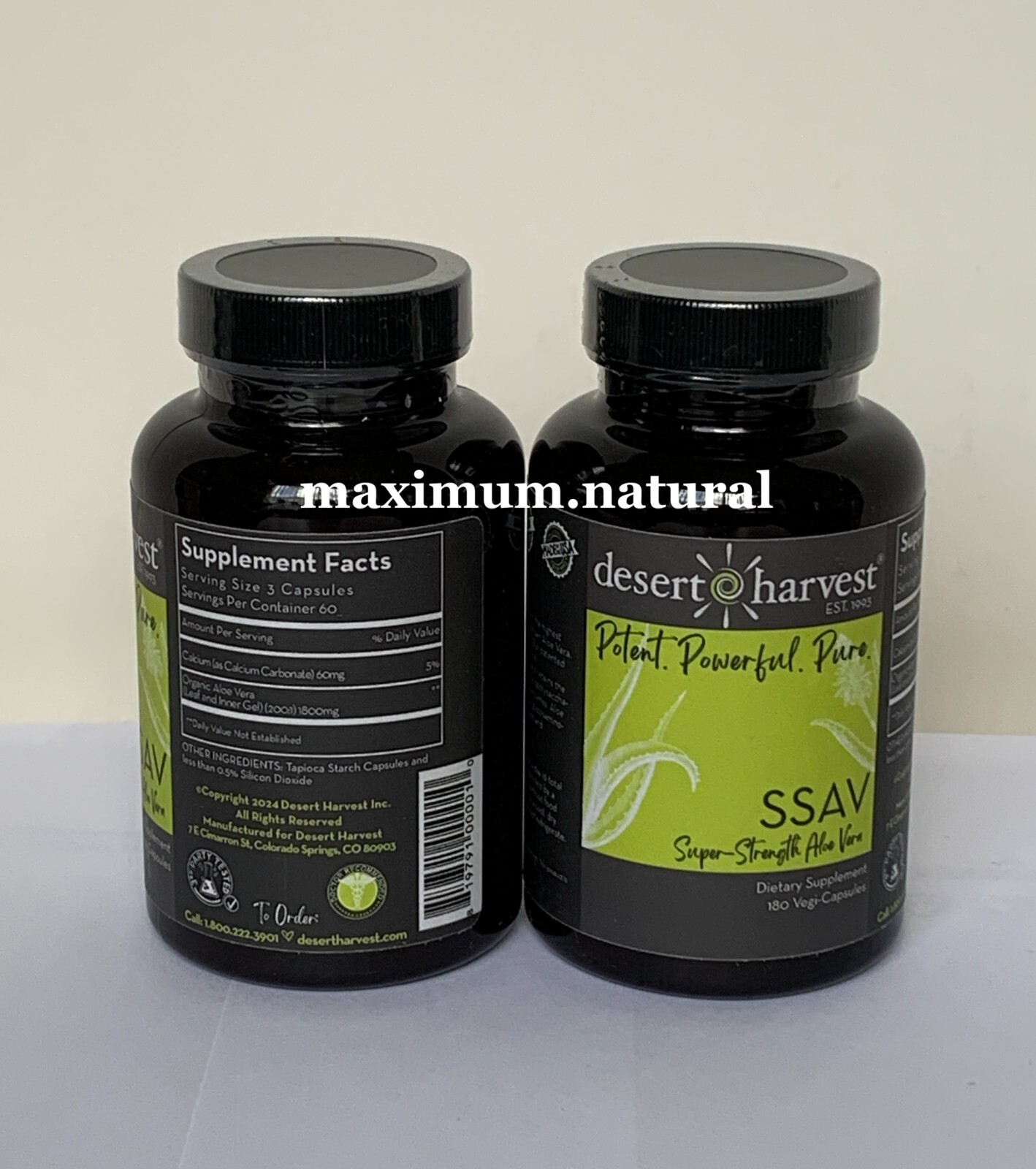 Desert Harvest Super Strength Aloe Vera 180 Vegi Capsules. AUTHENTIC. Exp. 10/29