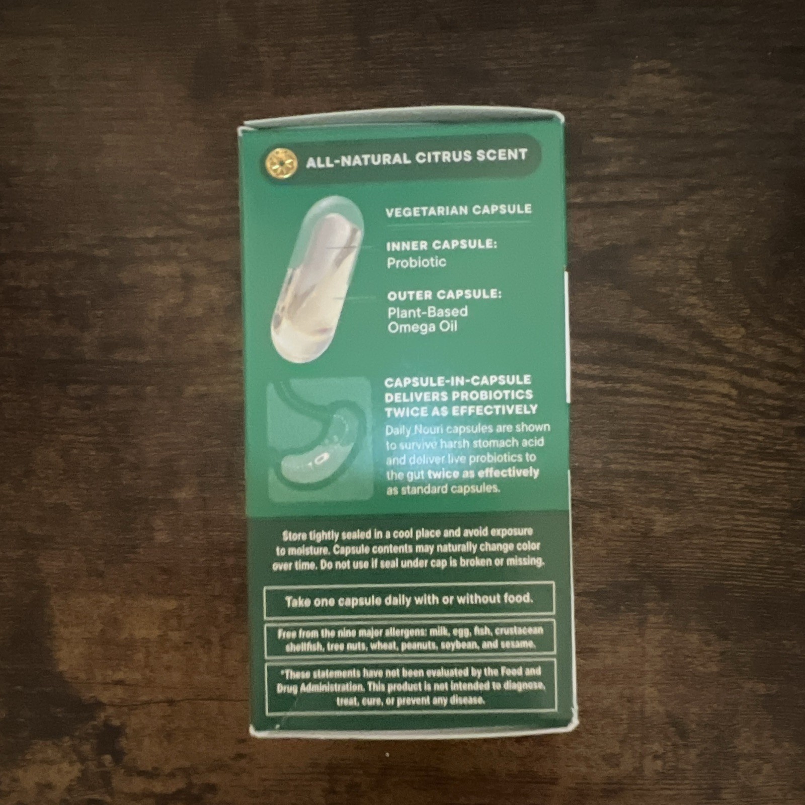 daily nouri Stress Support Probiotic 30 Capsules Citrus Exp 04/2027