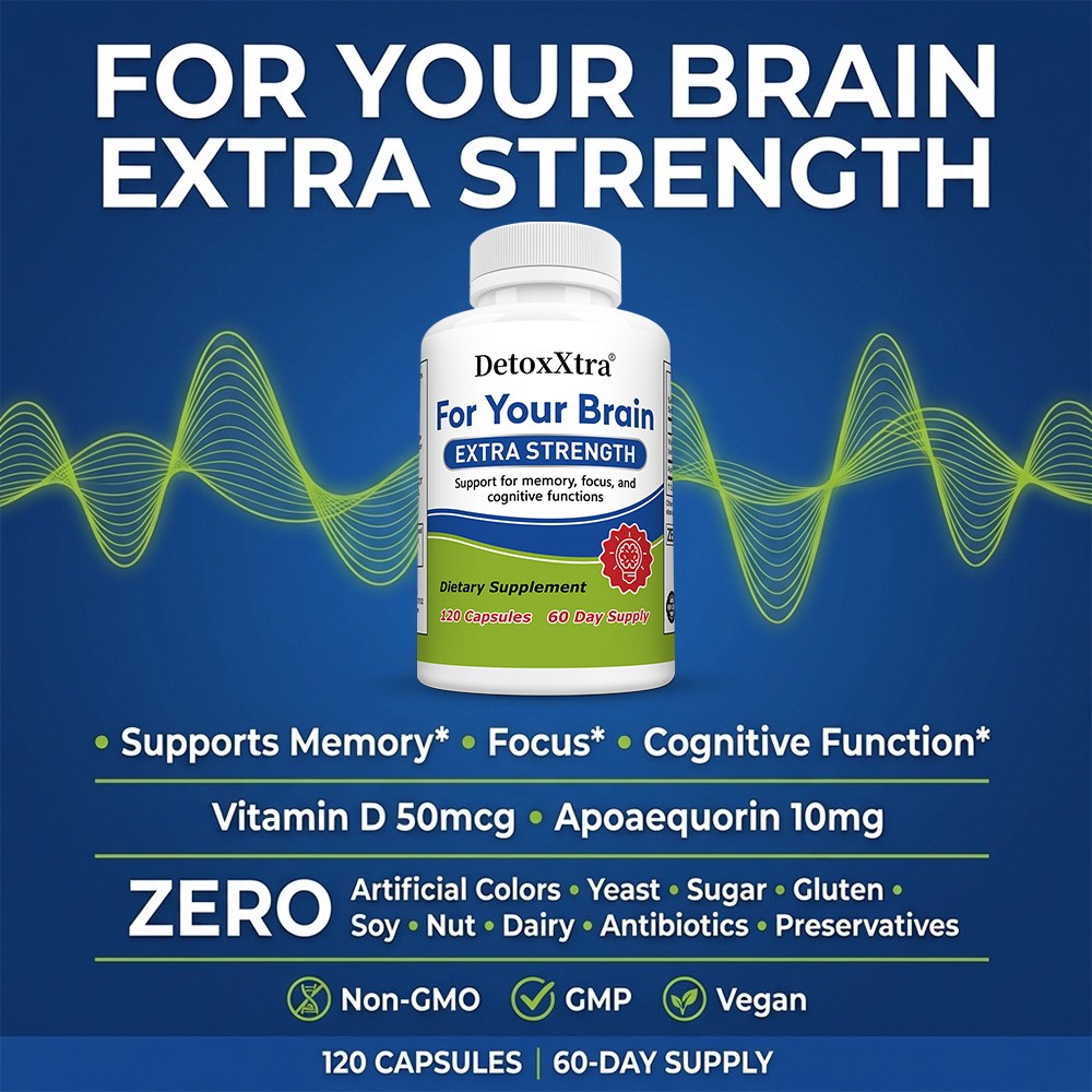 Brain Health Supplement with Apoaequorin Support Memory,Focus&Clarity 30~120Caps