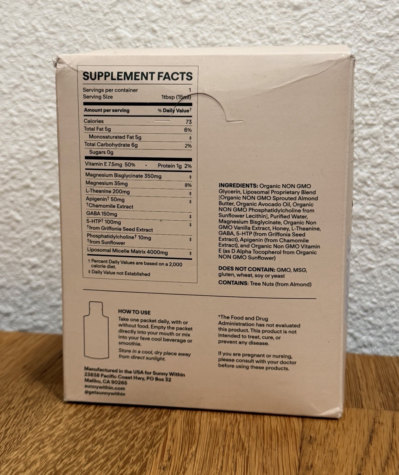 Sunny Within Cognitive Vanilla Citrus 30-Servings