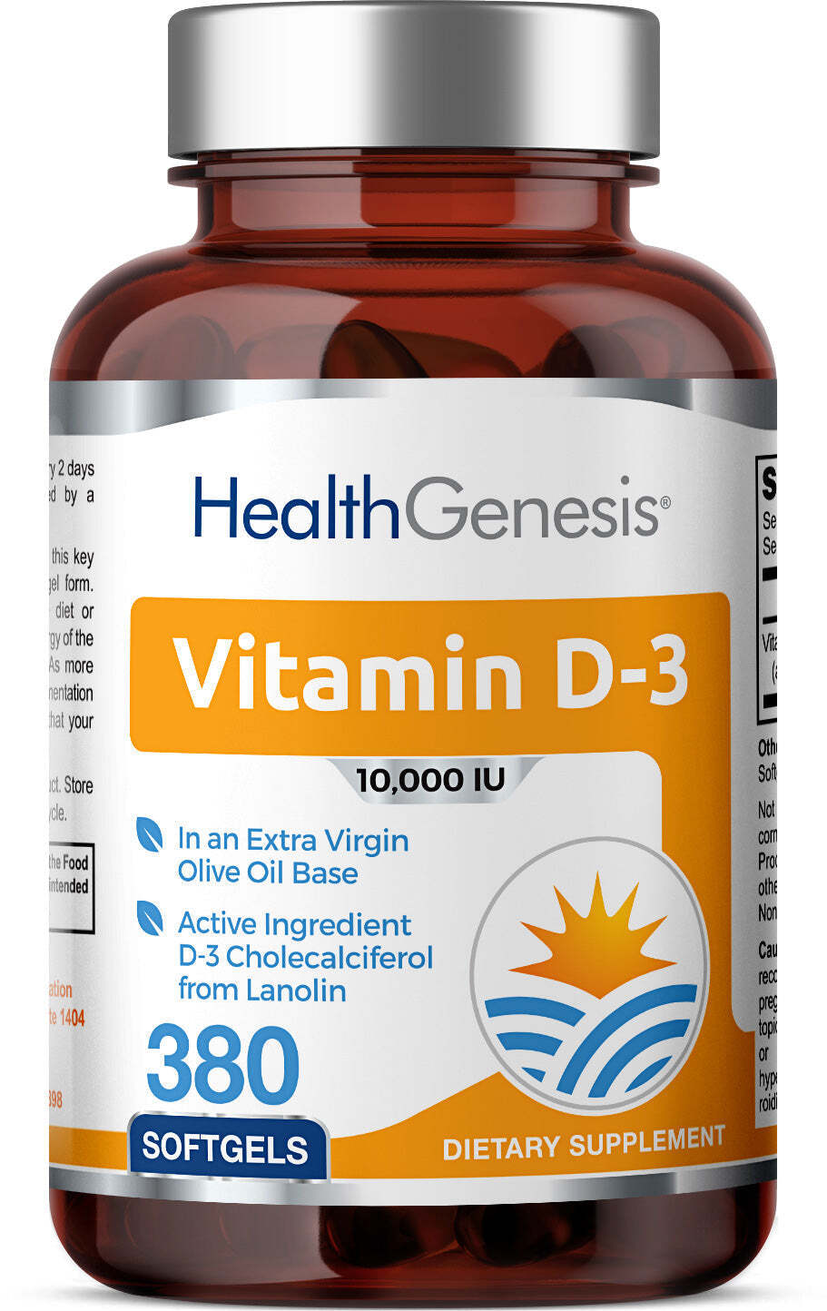 Health Genesis Vitamin D-3 10000 IU 380 Softgels