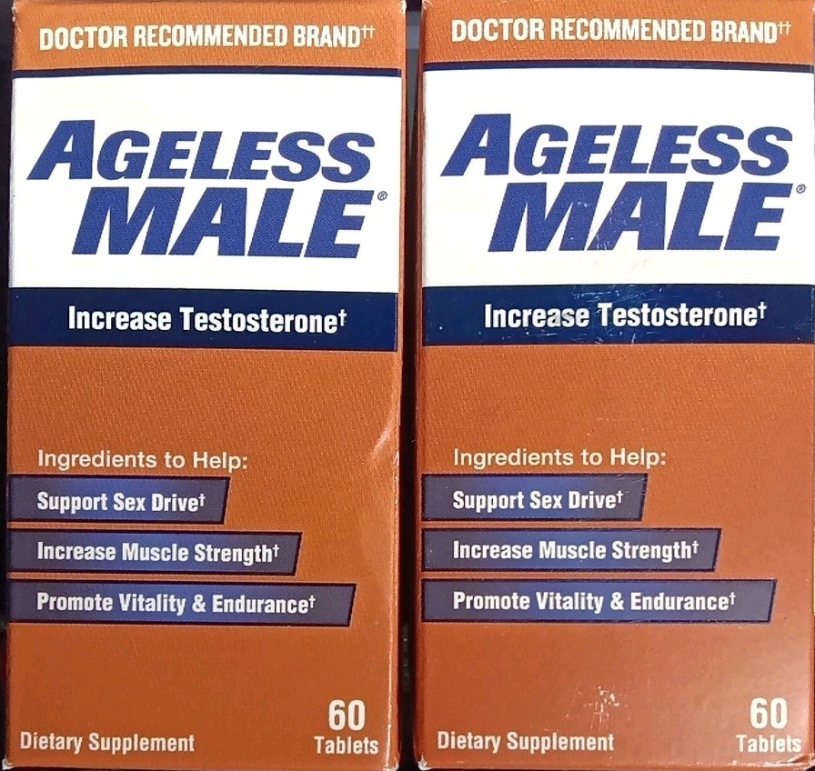 2 AGELESS MALE NITRIC TEST BOOSTER SEX DRIVE DIETARY SUPPLEMENT 60 X2 120 TABLET
