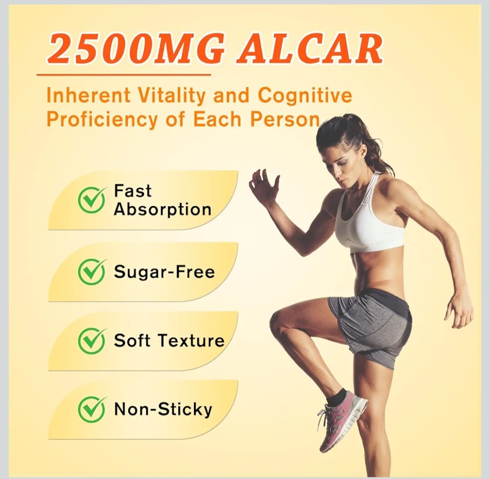 Suppgood Acetyl L Carnitine Gummies Dietary Supplement Mango 2500mg Vegan Sealed