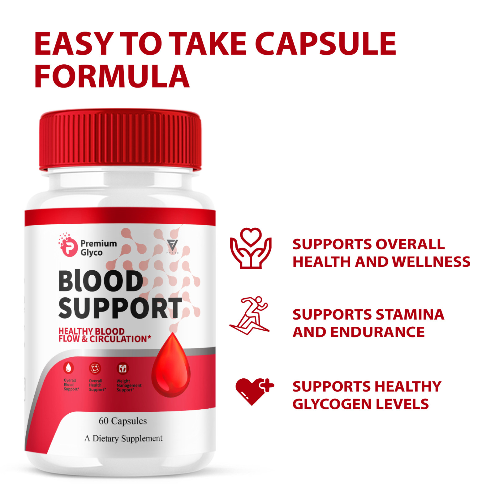 (2 Pack) Premium Glyco Blood Support Supplement, PremiumGlyco (120 Capsules)