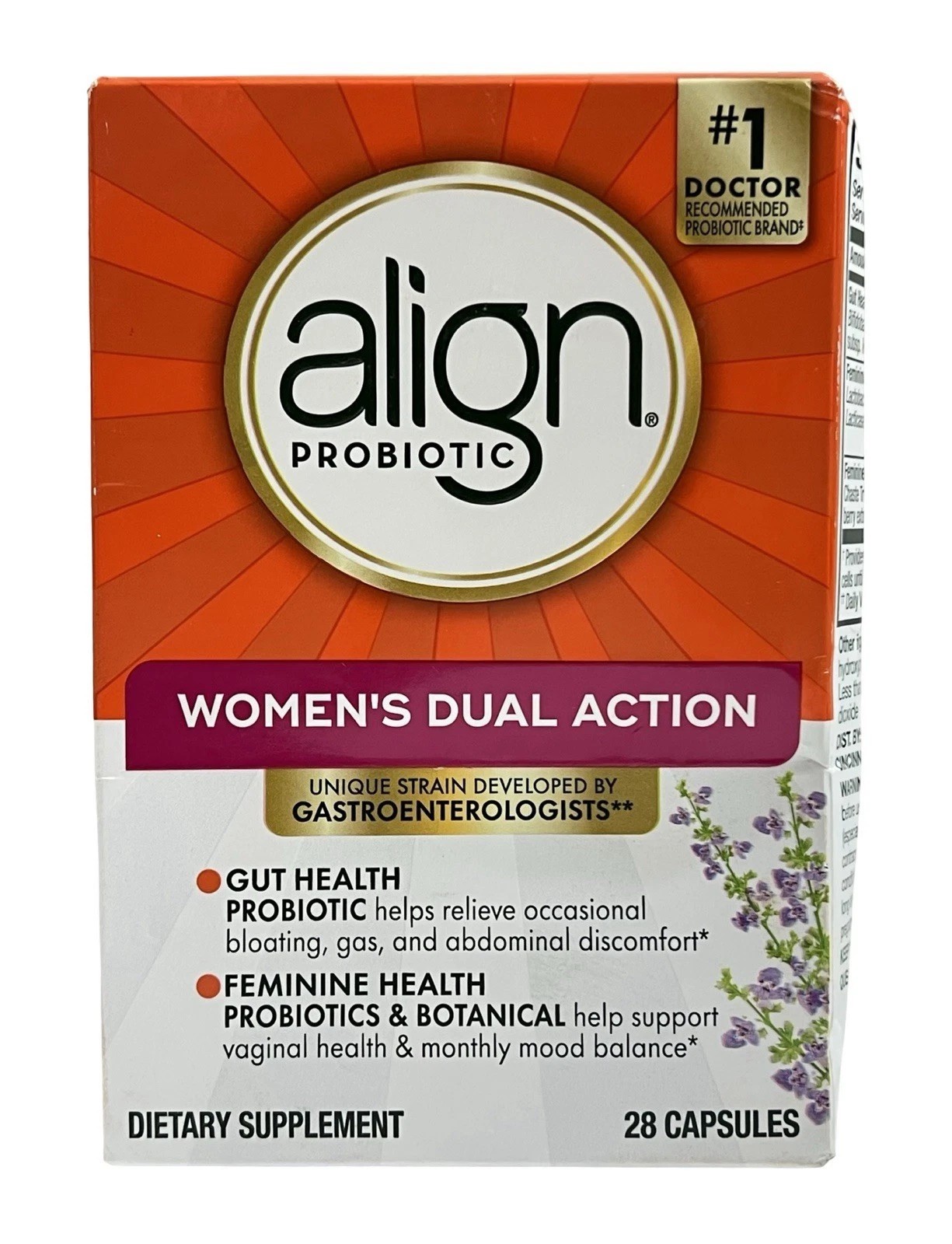 Align Womens Dual Action Probiotic Gut & Feminine Health 28 Capsules 06/2026