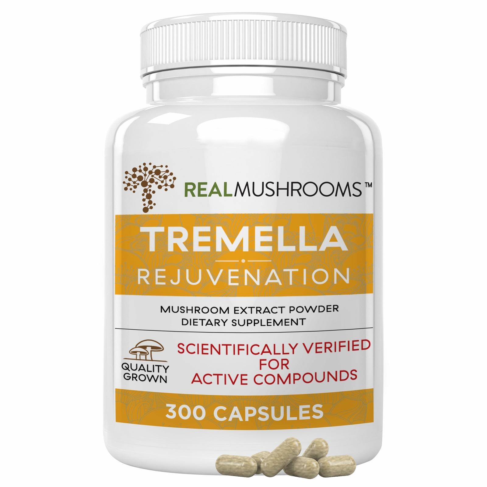 Real Mushrooms Organic Tremella Extract Rejuvenation Pure Vegan 300 caps NEW