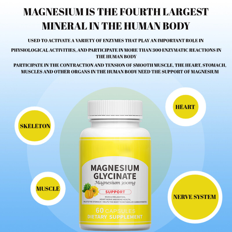 Magnesium Glycinate 300mg – Supports Heart, Brain, Bone, Mood & Muscle Health