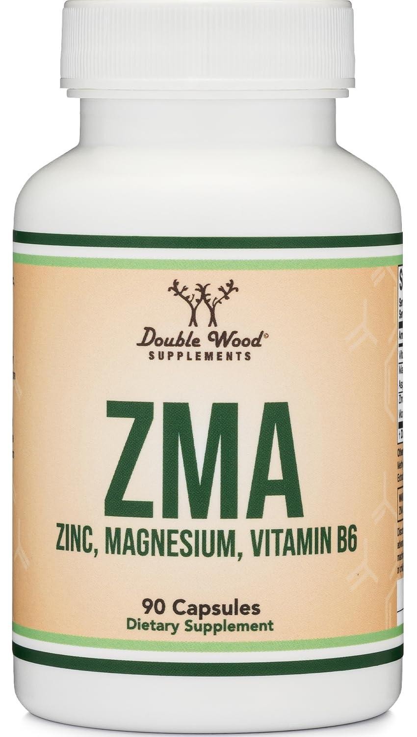 Double Wood ZMA Supplement 90 Capsul – Zinc Magnesium B6 Restful Sleep Support..