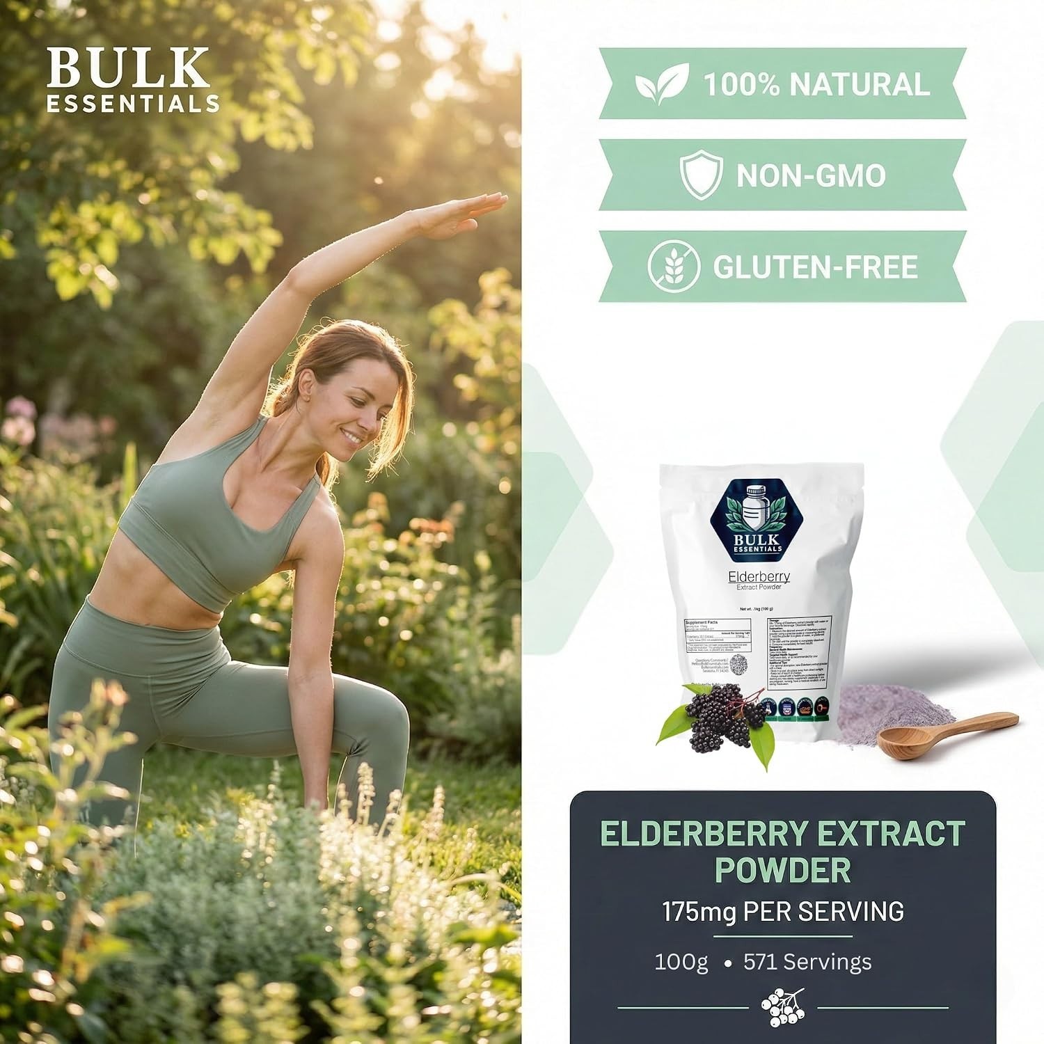 Elderberry Extract Powder 100g Immune Support Antioxidant USA Made Non-GMO