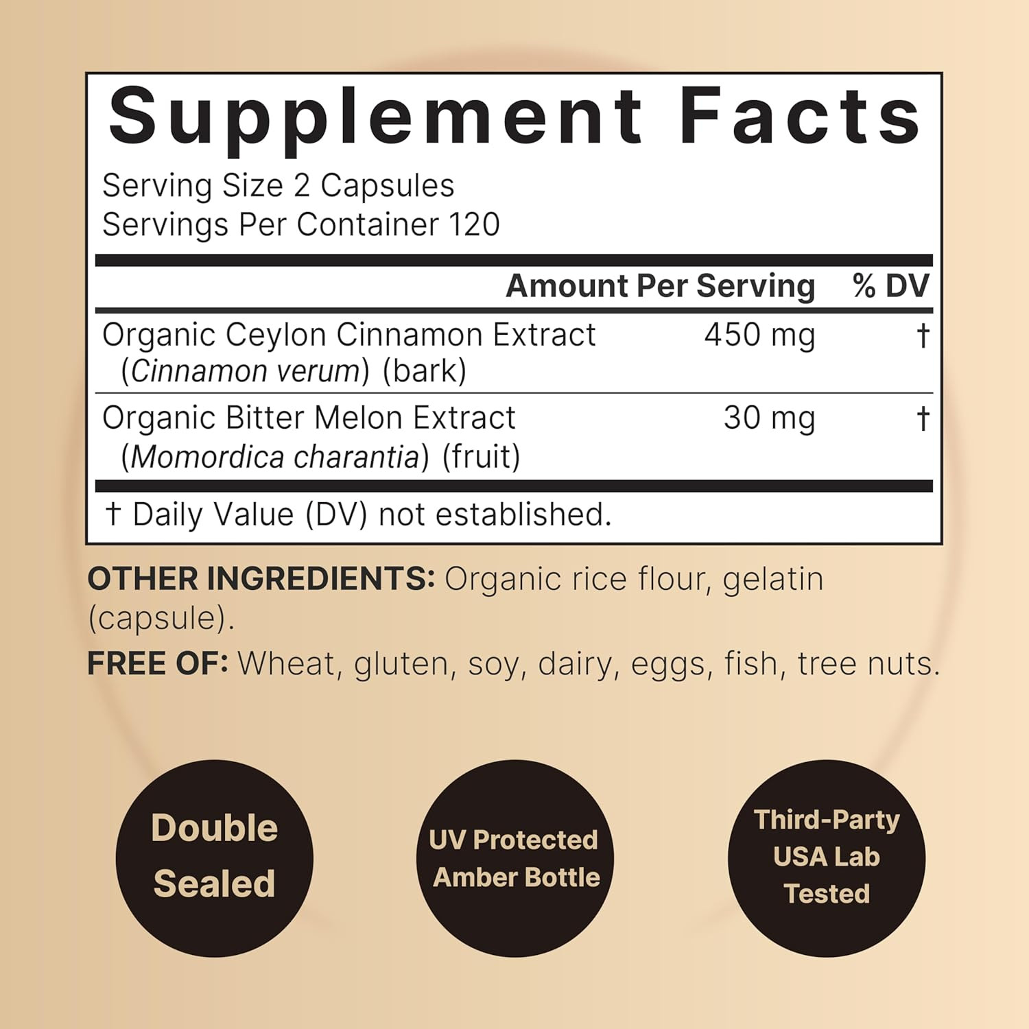 Ceylon Cinnamon per Serving, 240 Capsules | Made with Organic Sri Lanka Ceylon C