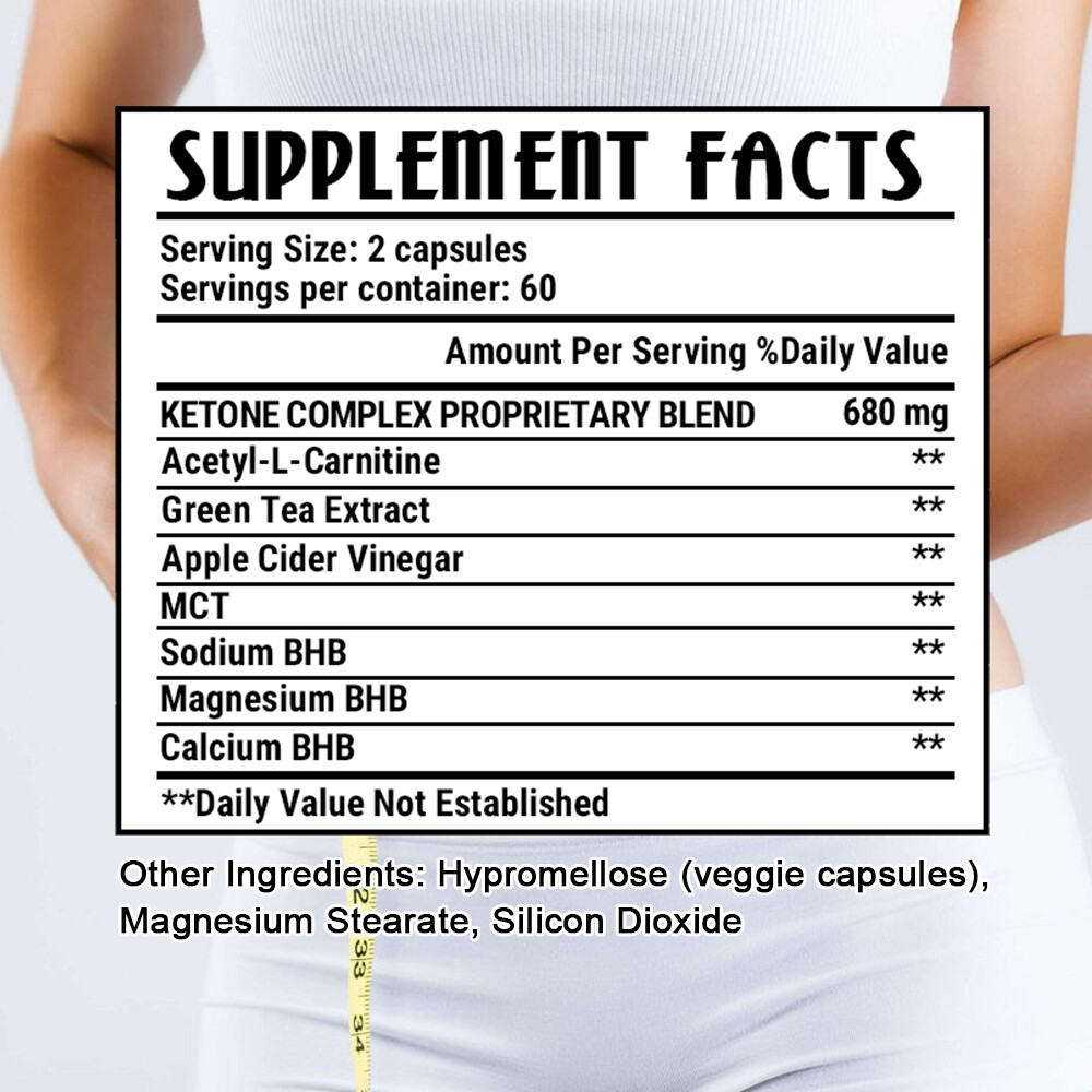 Keto with apple cider vinegar slim weight loss capsules diet supplement fat burn