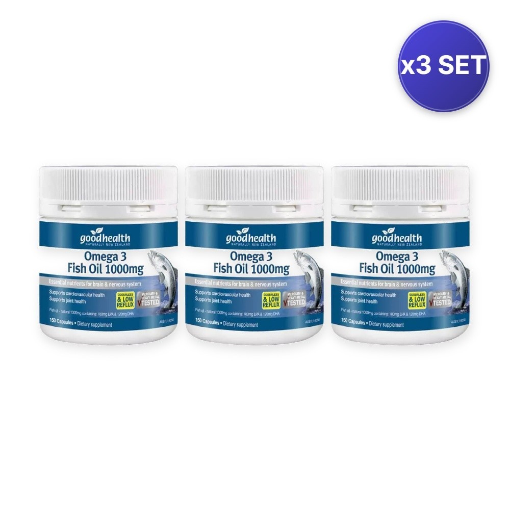 Pure Fish Oil 1000mg – Heart, Brain & Joint Support – 3 Pack