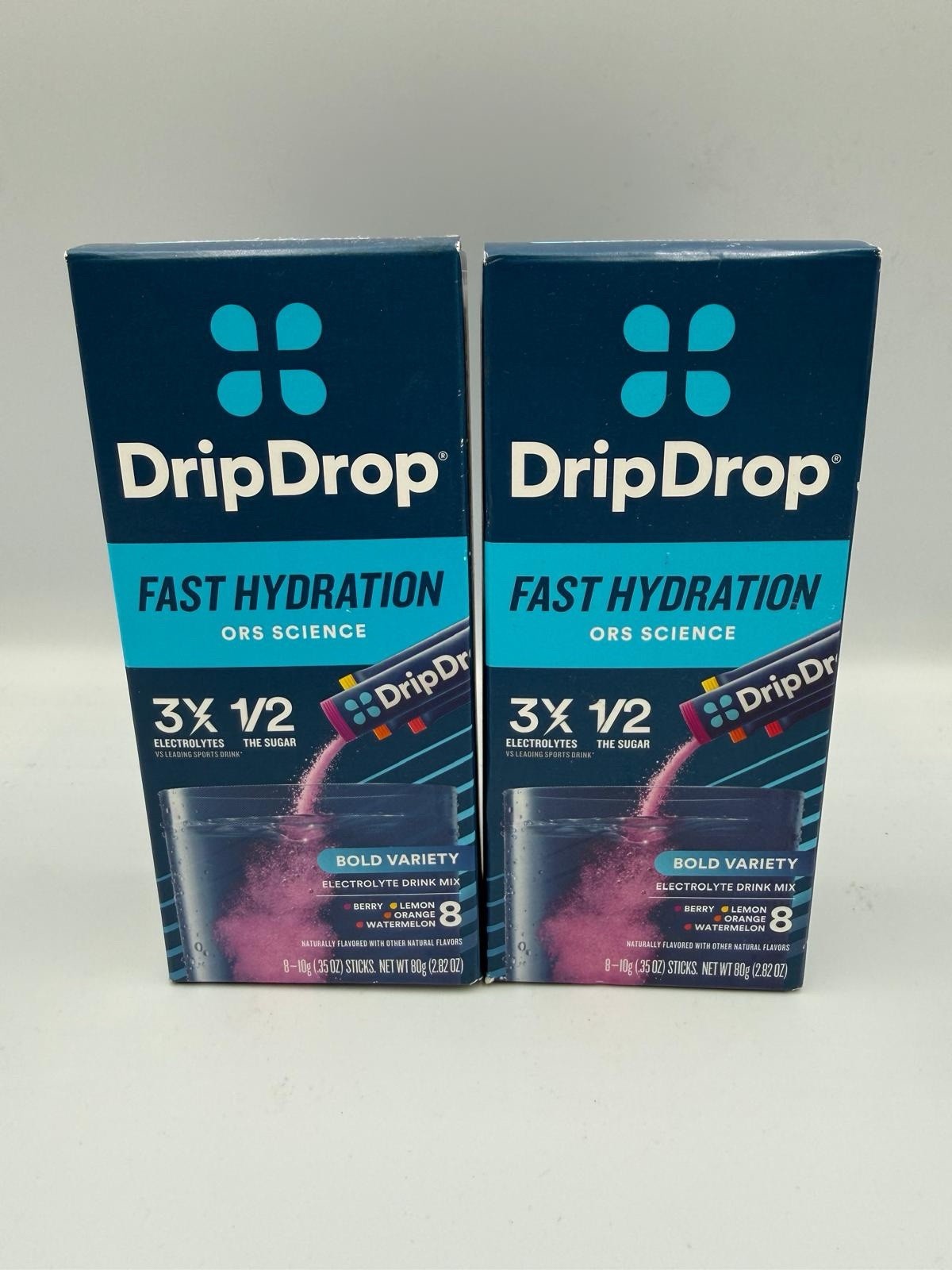 (2 Pack) DripDrop Electrolyte Drink Mix Variety Pack 8 Count Each Exp:06-28+ M33