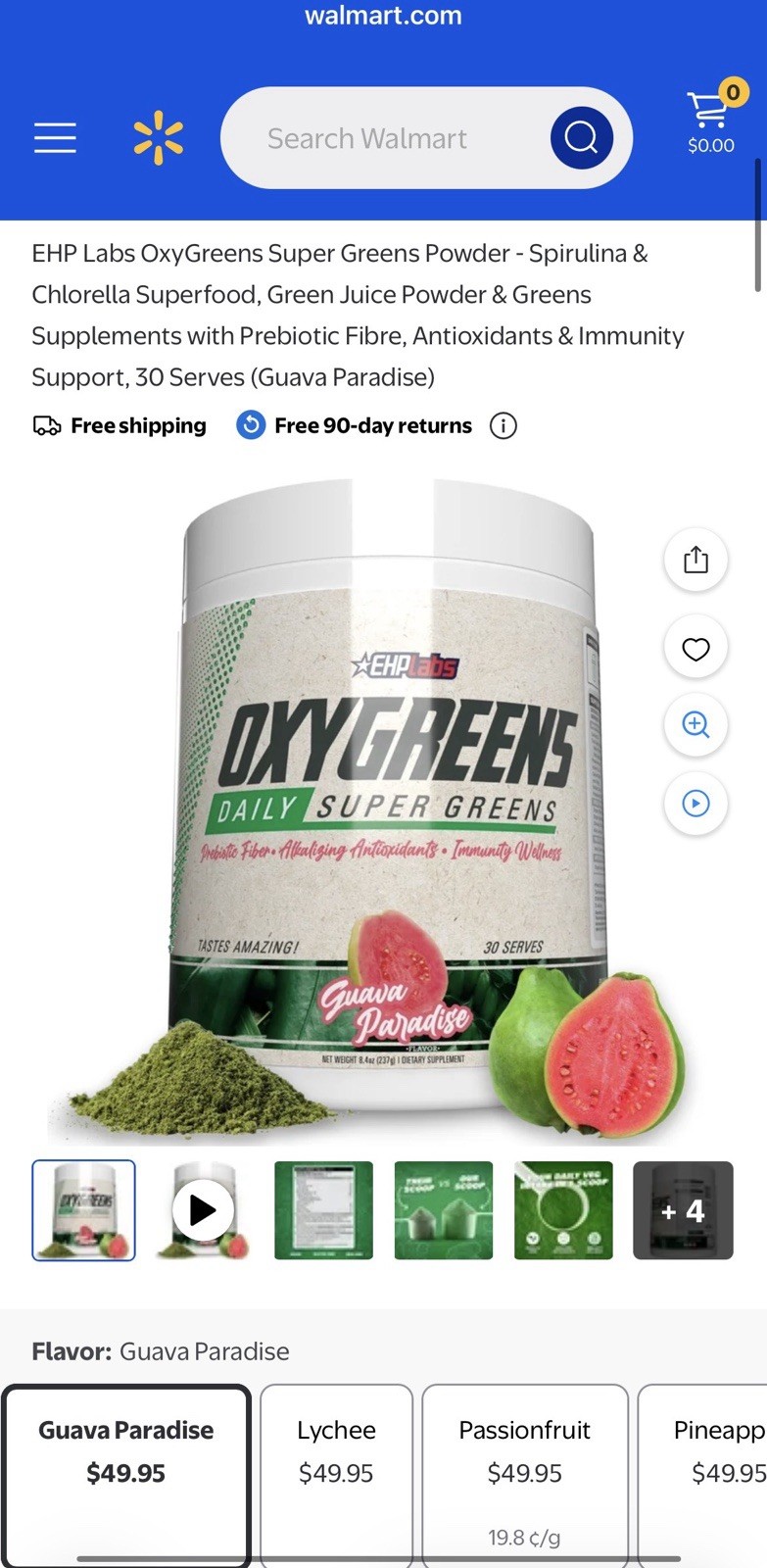 EHP Labs OxyGreens Super Greens Powder Guava Paradise 30 Serves Exp 01/26